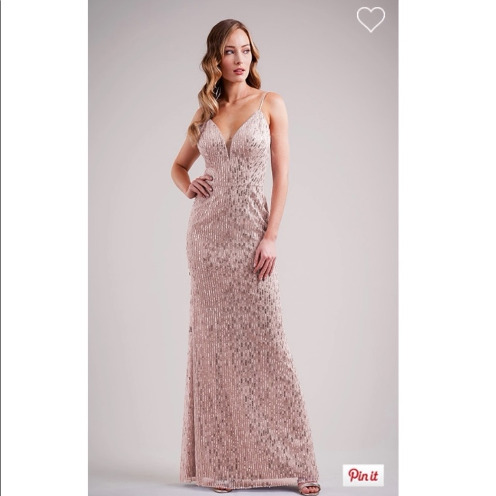 Striped Sequin Spaghetti Strap Fit-and-Flare